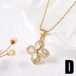 AS jewelry gold-plated full zircon four-leaf clover snowflake pendant necklace nka032 necklace