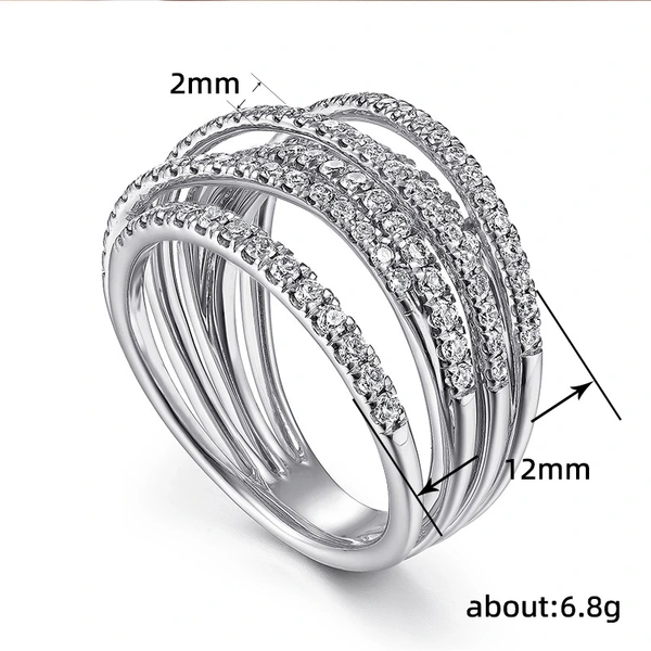 Exquisite Morse code ring hip-hop style line wrapped ring all-match heavy-duty shining commemorative jewelry