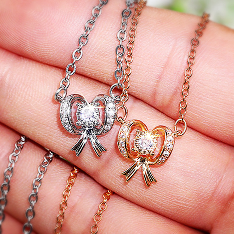 New European and American source niche design unique shape zircon necklace Valentine's Day gift