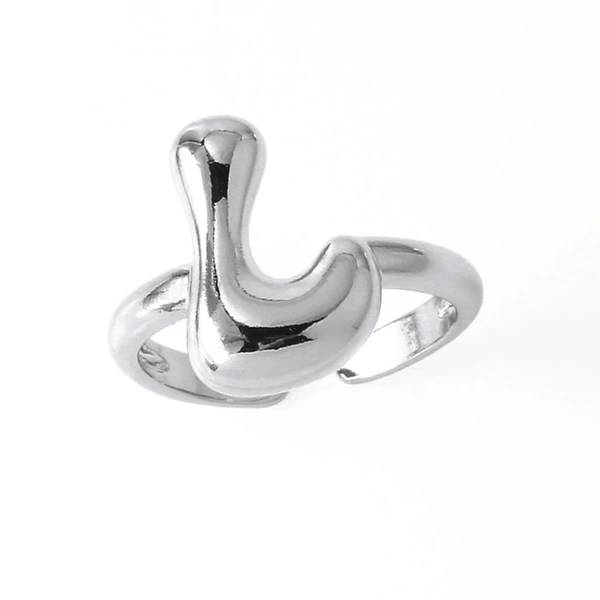 AS jewelry smooth 26 English letters ring female copper plated real gold open ring rih04