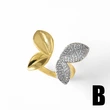 AS jewelry hot selling love butterfly ring female real gold plated full zircon open ring rih63