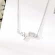 Hollow love necklace for women, creative electrocardiogram clavicle necklace, trendy internet celebrity heartbeat necklace, hot sale