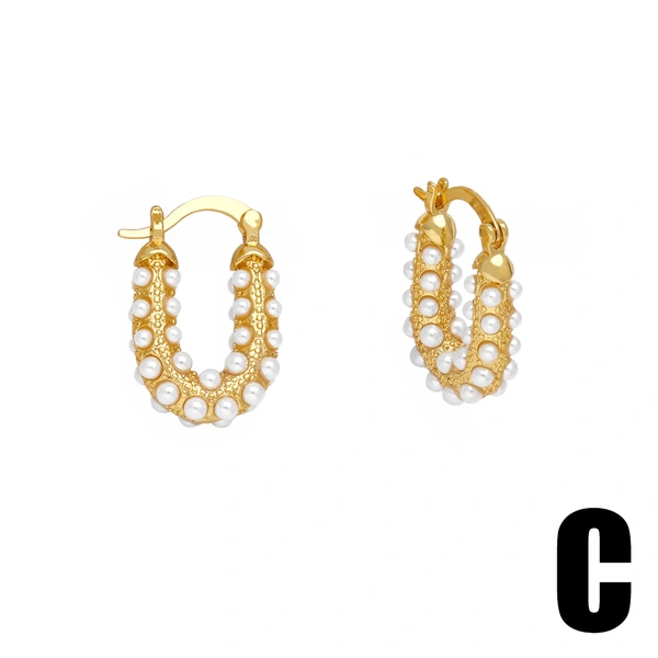 2024 new jewelry love pearl earrings versatile high-end gold-plated zircon earrings era164