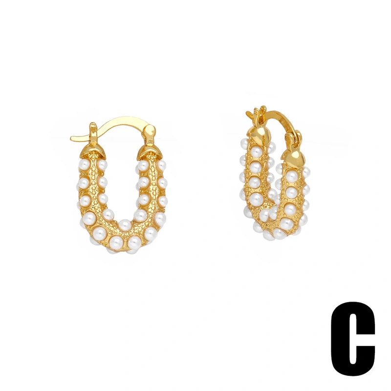 2024 new jewelry love pearl earrings versatile high-end gold-plated zircon earrings era164