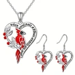    Hot selling parrot jewelry set oil painting lettering love design net celebrity style niche