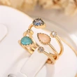  Korean irregular open ring temperament teardrop-shaped simulation ring magazine design royal female ring