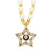 Clearance five-pointed star eye pendant temperament pearl necklace high-end devil eye necklace female nkb687