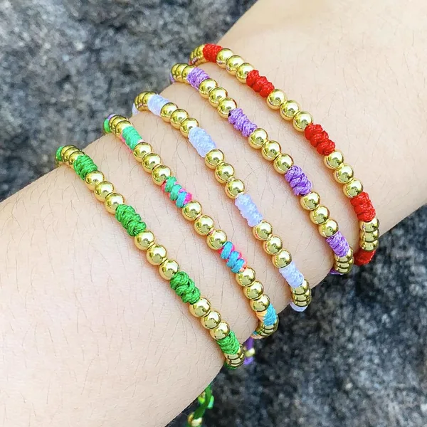 Hot selling Bohemian style hand-woven beaded bracelet with adjustable pull-out simple bracelet brj23