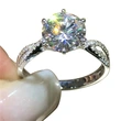  Classic and noble six-claw micro-inlaid women's ring simulation wedding ring wedding jewelry fashion light luxury women's ring