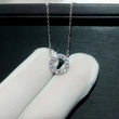  Factory direct sales round hollow geometric necklace micro inlaid zircon sparkling jewelry everyday elegant accessories