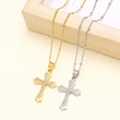 AS jewelry Europe and the United States hot selling full zircon high-end cross necklace female gold-plated clavicle chain nkb597