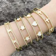 European and American jewelry simple personality double row hollow C-shaped geometric love cross lightning bracelet female brj01