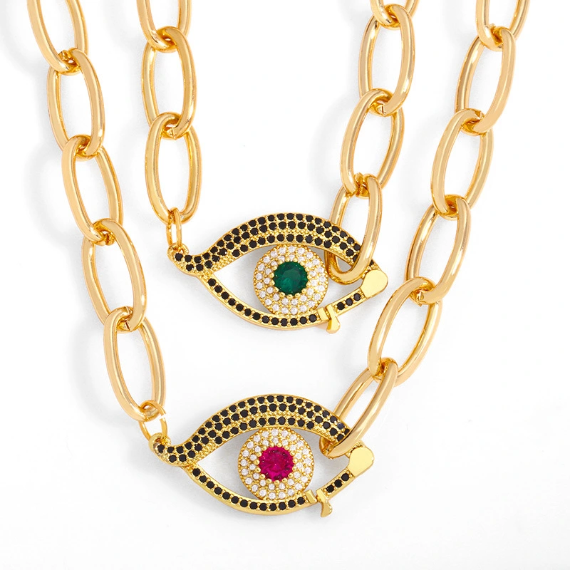 Clearance European and American eye necklace women 2023 young luxury niche design hip hop clavicle chain accessories nkv90