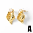 AS jewelry love irregular earrings female electroplated real gold inlaid zircon earrings era388
