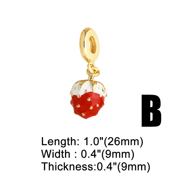 Jewelry new copper plated 18k gold oil drop fruit cherry strawberry pendant bracelet brn15 bracelet