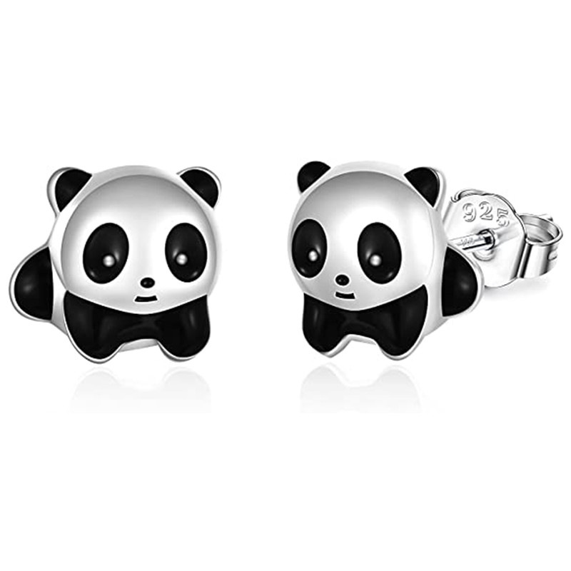 Cartoon cute national treasure panda earrings panda new trend style personality earrings souvenir gift