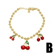 AS jewelry European and American copper plated 18k gold beaded fruit cherry pendant bracelet brf91 bracelet