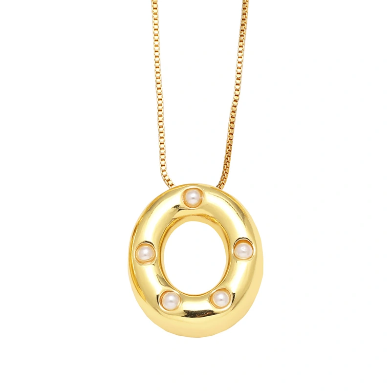 AS jewelry European and American 26 English letters pendant necklace female pearl gold-plated clavicle chain nka058