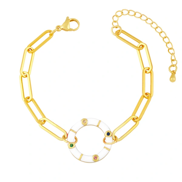 Clearance Bohemian style color oil drop geometric round bracelet female European and American trendy niche bracelet bre97