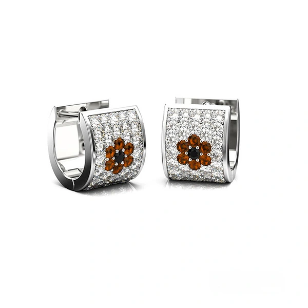 Korean style new flower earrings zircon earrings women's full diamond flower earrings popular jewelry