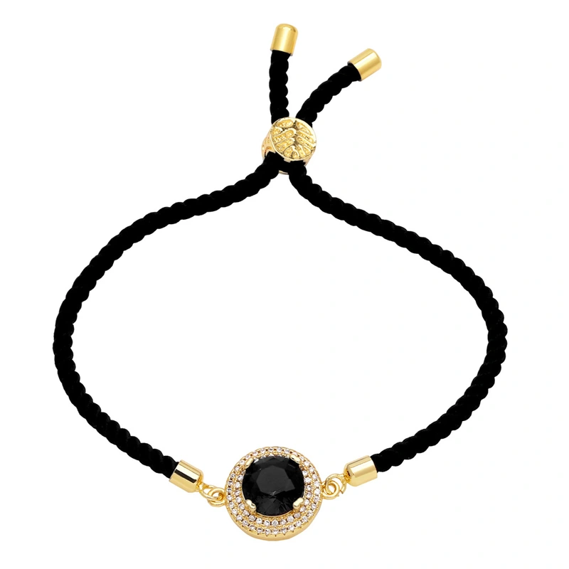 European and American simple fashion inlaid colored zircon bracelet niche design retro high-end hand rope jewelry brm13