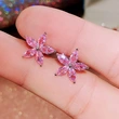 Korean version of the colorful star earrings sweet flower five-pointed star ladies earrings energetic girl student earrings