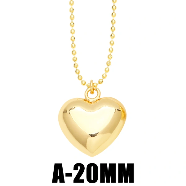 Hot selling three-dimensional smooth heart necklace European and American cool style Internet celebrity personality hip-hop clavicle necklace female nkn12