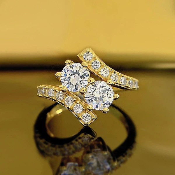  European and American new hot selling ring swing arm design geometric ring fashionable and beautiful everyday ring