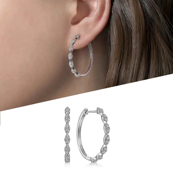 European and American retro horse eye earrings high-end Korean large hoop earrings fashionable daily versatile earrings for women