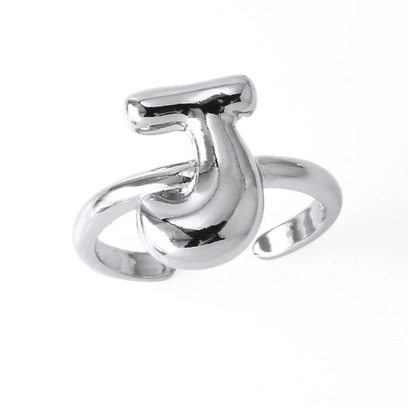 AS jewelry European and American hot selling 26 English letters ring female copper plated 18k gold open ring rih05