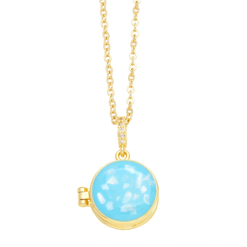 Virgin Mary round heart-shaped photo box necklace can be opened to hold photos geometric photo box necklace wholesale nku36