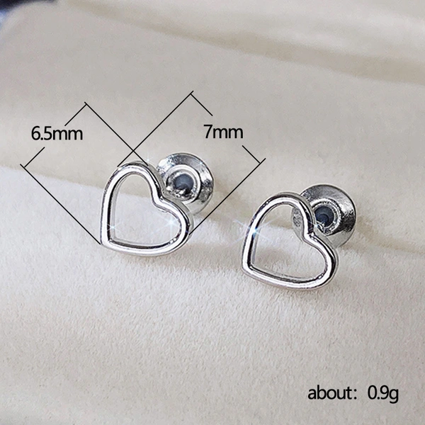  Korean minimalist earrings for women, hollow heart-shaped earrings, romantic Valentine's Day gift for girlfriend