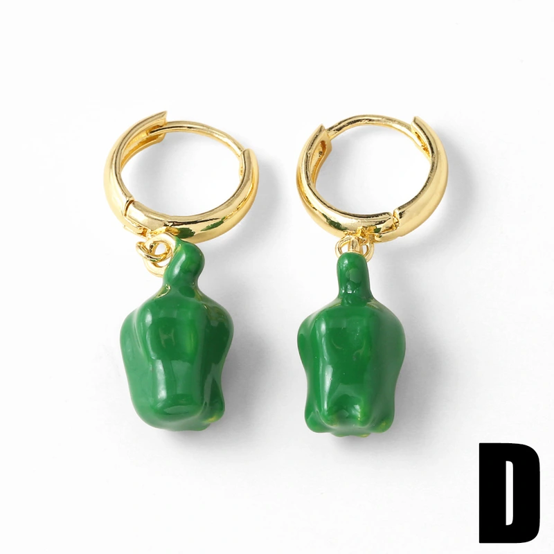 AS jewelry European and American hot-selling copper plated real gold fruit cherry insect pendant earrings earrings female era039