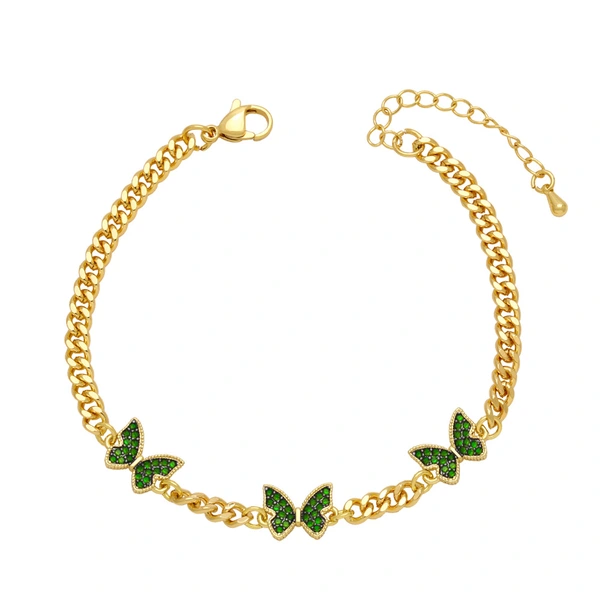 Clearance European and American fashion hip-hop butterfly bracelet female cool style personality fashion Cuban chain bracelet brd40