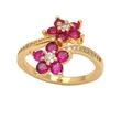 AS jewelry ring flower colored zircon ring copper plated real gold adjustable ring rin38
