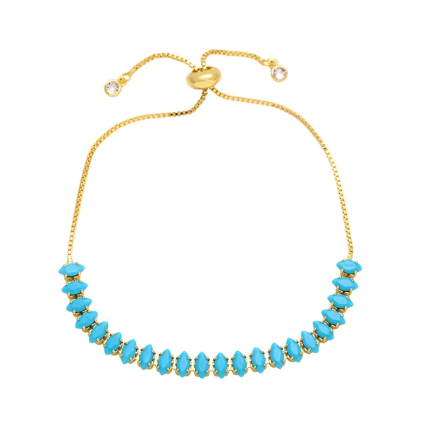 European and American style high-end prismatic colored zircon bracelet simple and fashionable personality niche versatile hand jewelry female bra06