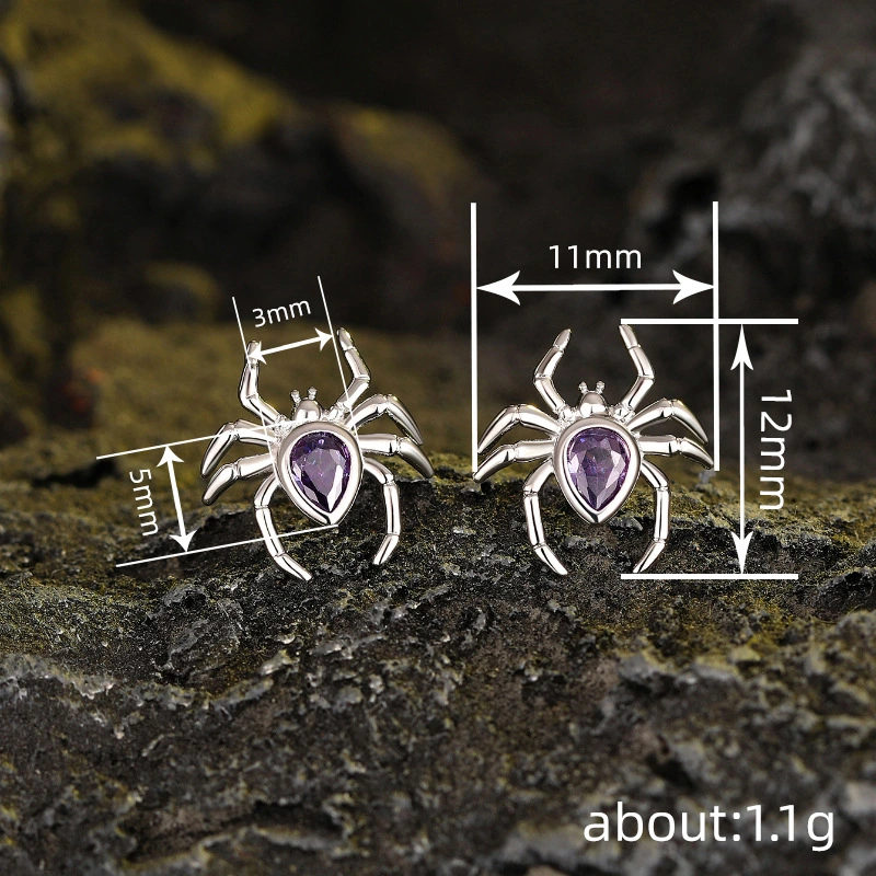 Factory direct sale Halloween earrings for women, spider water drop geometric design accessories, niche internet celebrity style jewelry