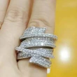  Magazine-style exaggerated multi-layered line design ring personality high-end luxury ring high-end style hot style