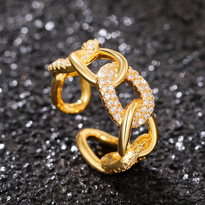  Tie knotted rope buckle geometric ring for women fashion inlaid zircon ring trendy couple meaning gift