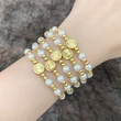 European and American jewelry Virgin Mary bracelet women simple versatile pearl copper bead bracelet hand jewelry bra57