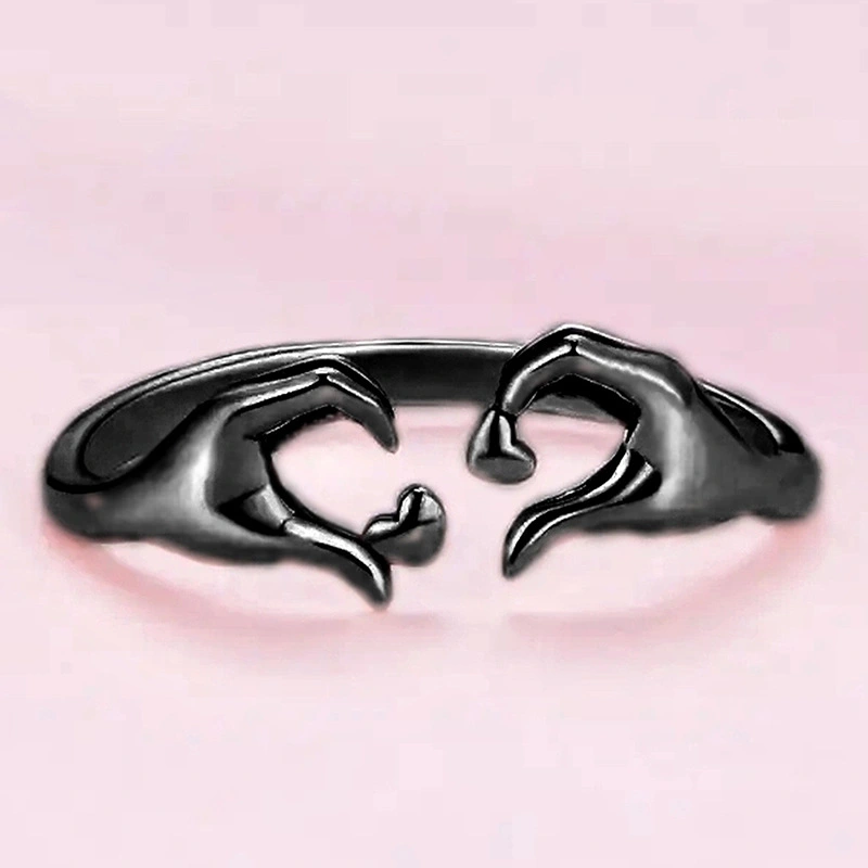  European and Korean fashion heart ring female couple gift male gift ring popular simple ring