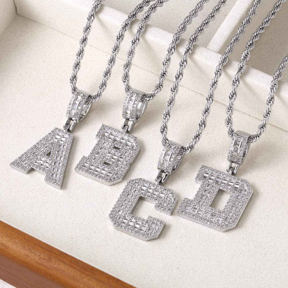 Clearance jewelry hot sale square 26 English letters pendant gold-plated necklace clavicle chain female nkb369
