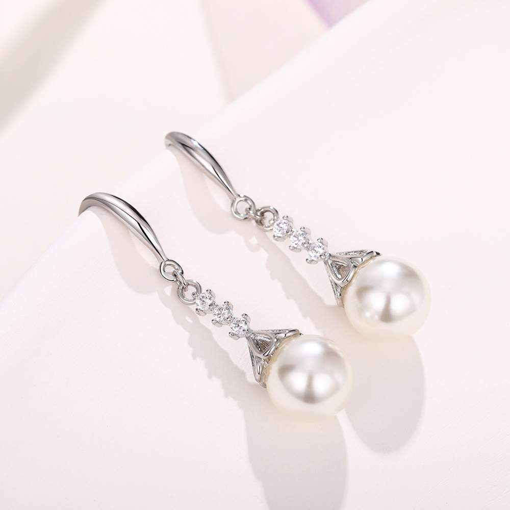 New earrings exquisite and elegant imitation pearl long earrings for women wedding bridal earrings for women