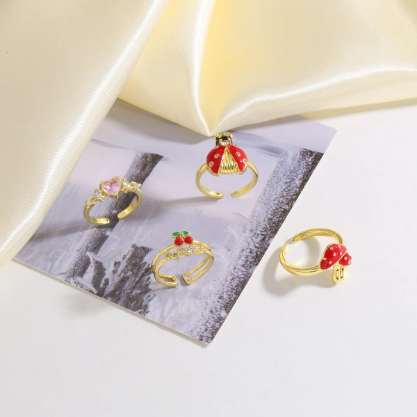 AS jewelry European and American hot-selling copper plated 18k gold dripping insect open ring ring rip50 ring