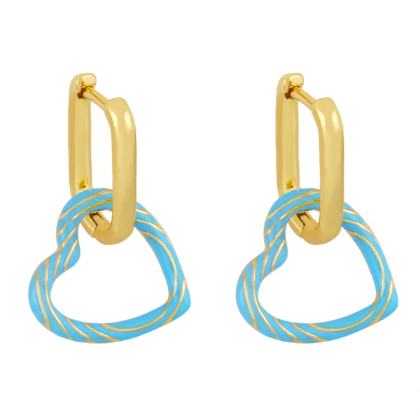 European and American color drop oil geometric earrings niche design simple love heart earrings female temperament earrings ery42