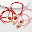 AS jewelry new fruit strawberry pendant red rope braided bracelet brj53 bracelet