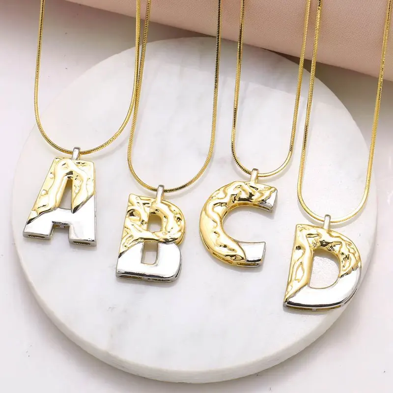 AS jewelry European and American 26 English letters pendant necklace female two-color gold-plated clavicle chain nkp20