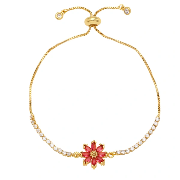 2023 new style trendy zircon flower bracelet female niche design small daisy bracelet hand jewelry brg91