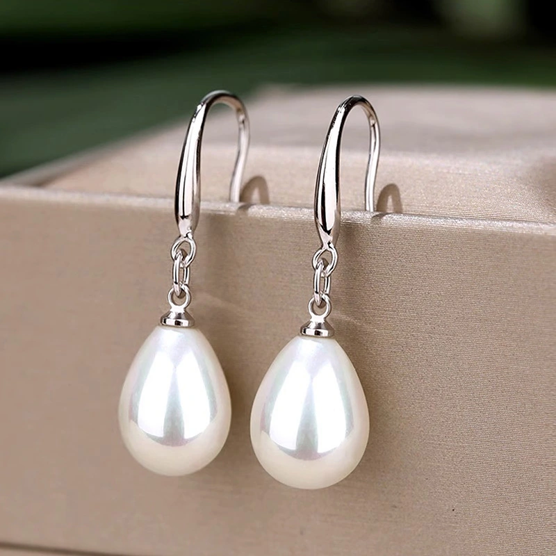 Factory direct sales imitation pearl earrings for women, fashionable, elegant, simple design jewelry, teardrop-shaped, daily earrings