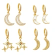 Hot selling zircon star moon earrings for women European and American simple all-match earrings ers37
